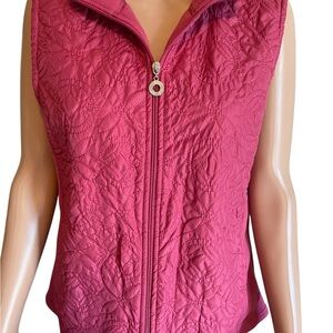 Carole Little Pink Quilted Vest L